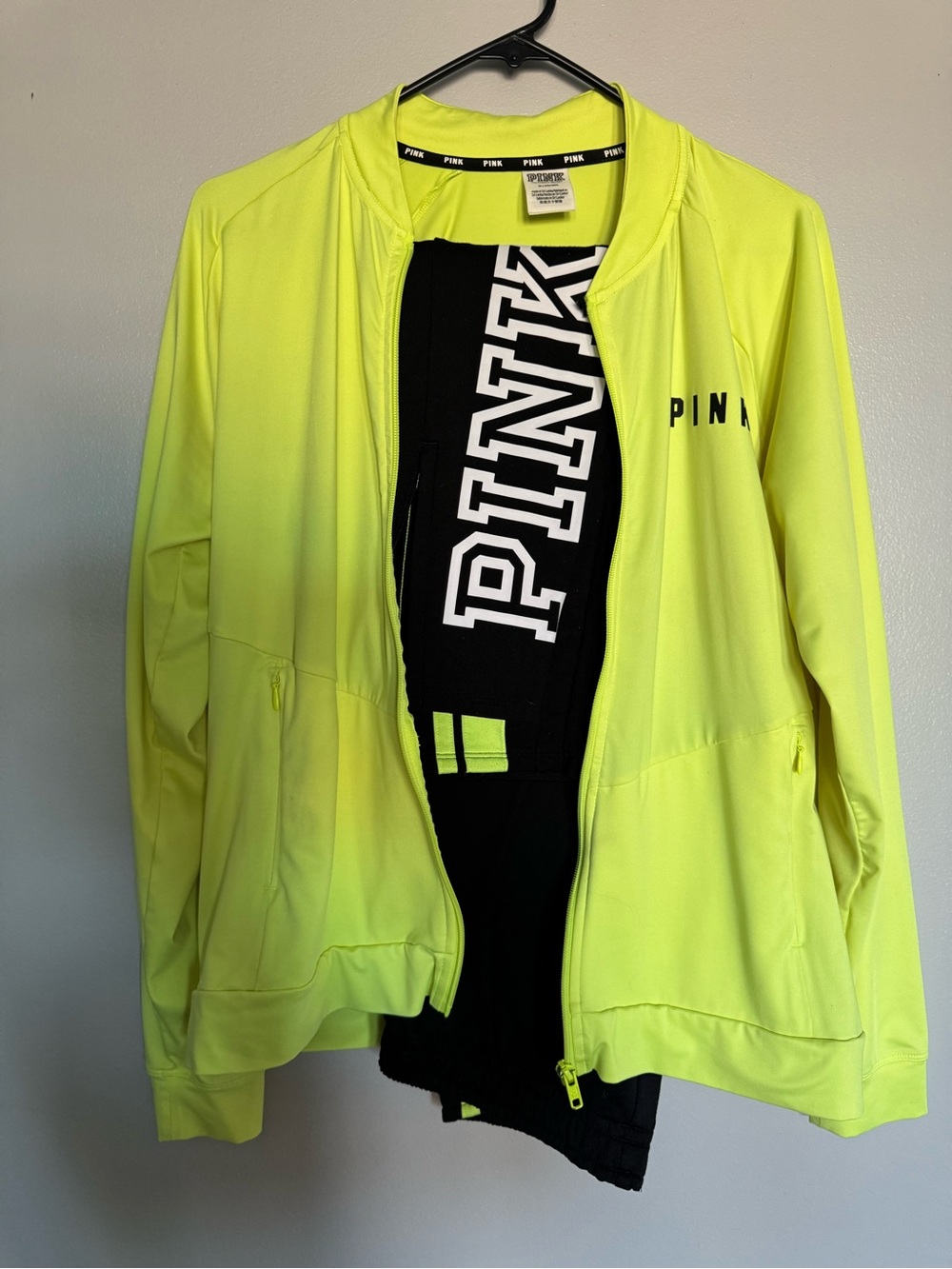 PINK by Victoria's Secret Neon Yellow Lightweight Bomber Jacket